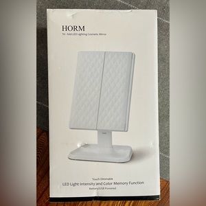 Makeup Vanity Mirror w/Lights 3 Color Modes Trifold, 1x/2x/3x mag Touch Control